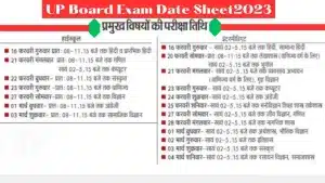up board exam date sheet 2023