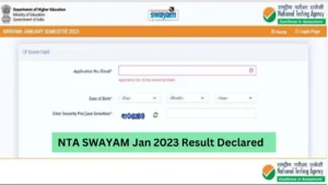 NTA SWAYAM Jan 2023 Result Declared